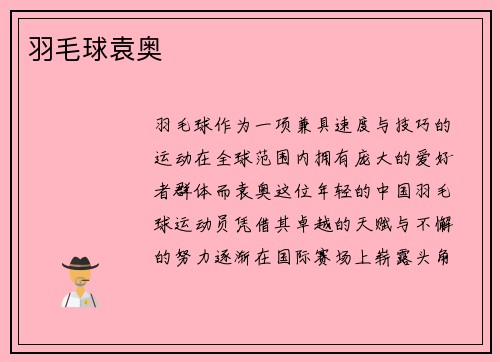 羽毛球袁奥